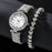 "Elegant Silver Women's Quartz Watch & Bracelet Gift Set – Timeless Luxury Jewelry" Fashion Jewelry 2pcs