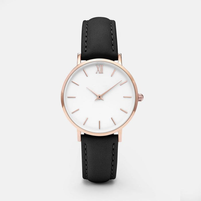 "Stylish Women's Quartz Watch – Lightweight PU Leather Strap & Alloy Case"