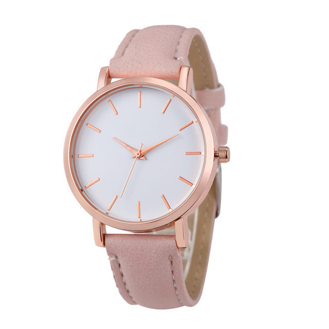 "Stylish Women's Quartz Watch – Lightweight PU Leather Strap & Alloy Case"