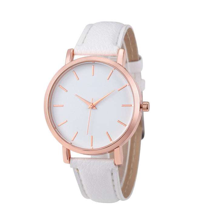 "Stylish Women's Quartz Watch – Lightweight PU Leather Strap & Alloy Case"