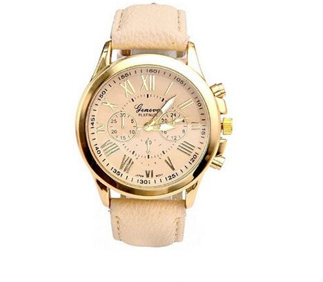 "Geneva Retro Quartz Watch – Stylish Three-Eye Design for Men & Couples"