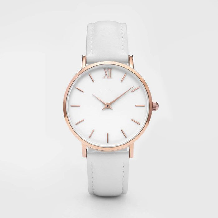 "Stylish Women's Quartz Watch – Lightweight PU Leather Strap & Alloy Case"