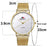 "Golden Fashion Quartz Watch – Circular Dial with Stainless Steel Clasp"