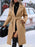 Lapel Double-breasted Trench Coat With Belt Winter Fashion Solid Color Long Jacket Outwear Women Clothing